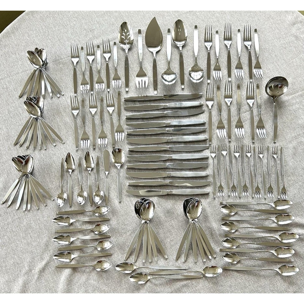 Oneida Community Frostfire Stainless Flatware Large 117 Pc Set Service for 12